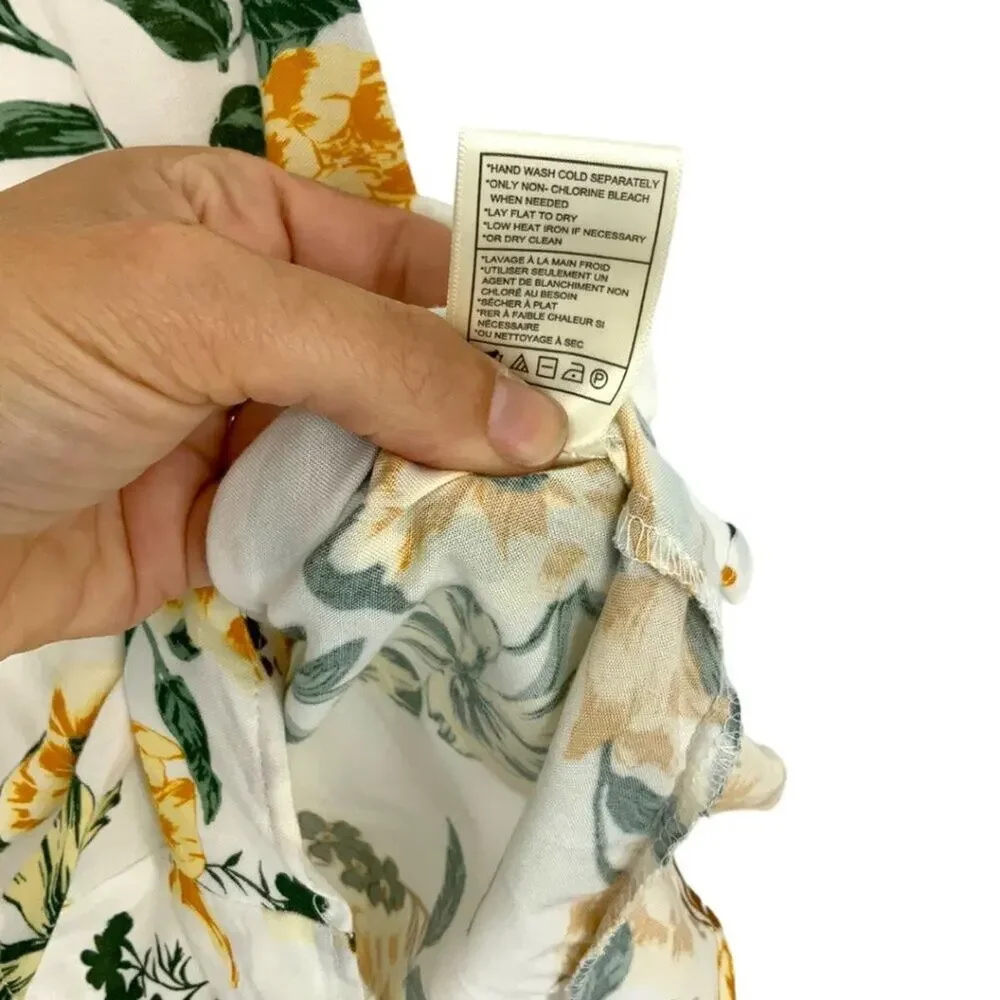 Steve Madden Yellow Floral V Neck Flutter Sleeve Romper Size XS NWOT